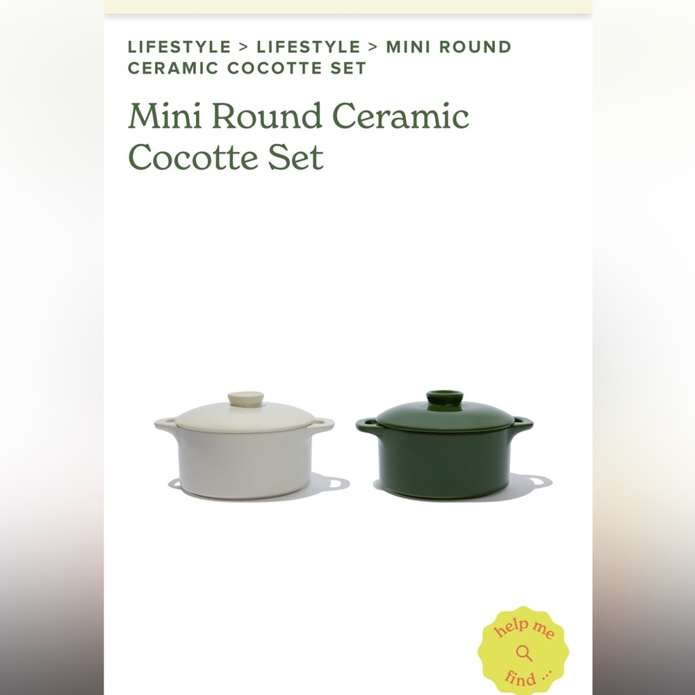 Brocc your Body ! Mini Round Ceramic Cocotte Set: New in Box!